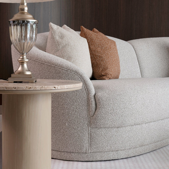 Modern Boucle Fabric Modular Corner 1 Seater Sofa CURVA