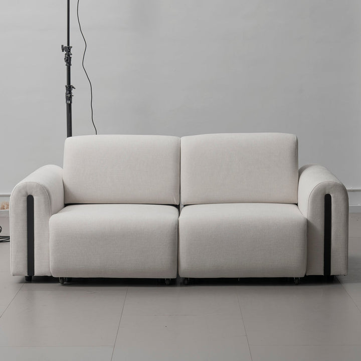 Modern mixed weave fabric electional sectional 2 seater sofa bed plaina with context.