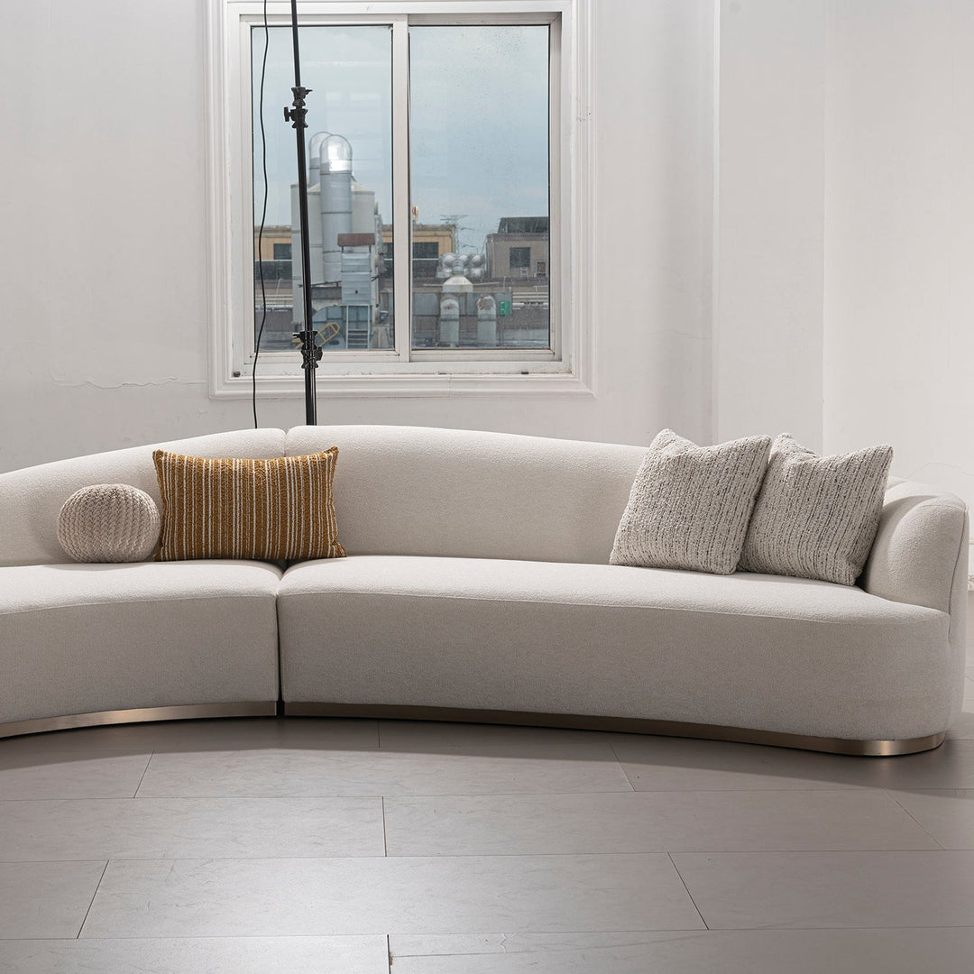 Modern Boucle Fabric Modular Chaise 2 Seater Sofa LOOMI