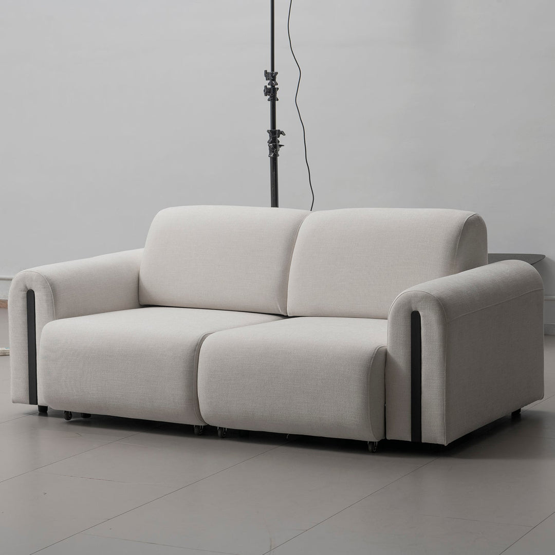 Modern mixed weave fabric electional sectional 2 seater sofa bed plaina in details.
