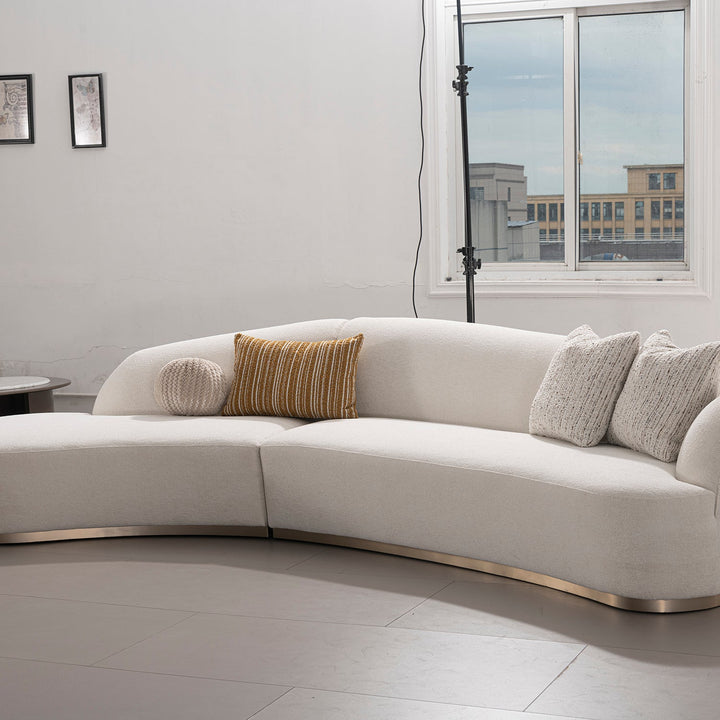 Modern Boucle Fabric Modular Chaise 2 Seater Sofa LOOMI