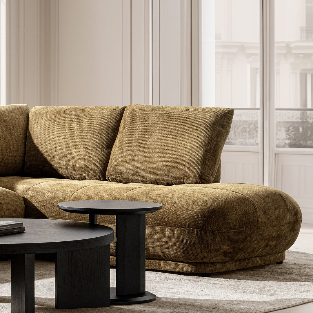 Cream Cotton Fabric Modular Corner 2 Seater Sofa MOSSY