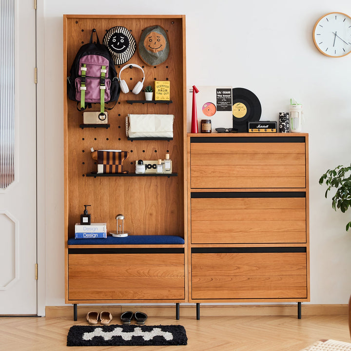 Scandinavian Cherry Wood Shoe Cabinet CORNER