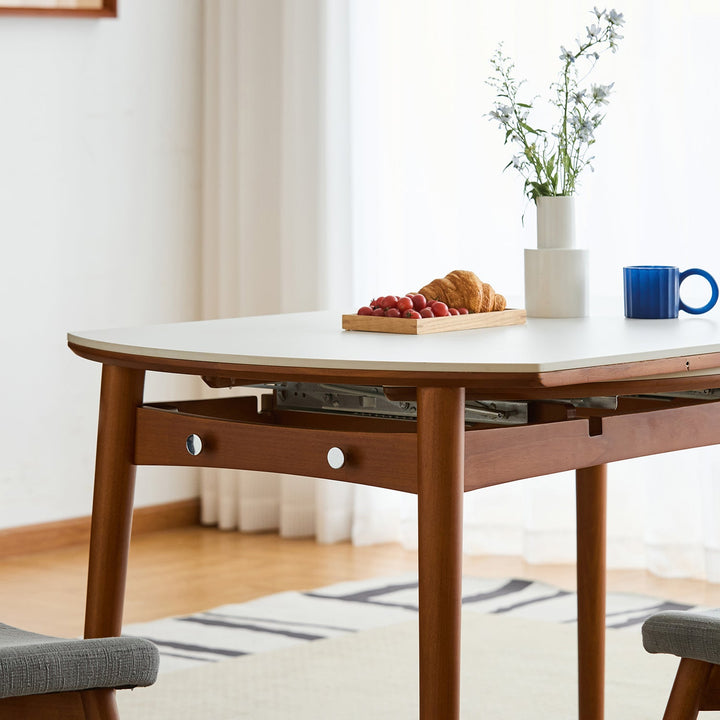 Bauhaus sintered stone extendable dining table minima conceptual design.