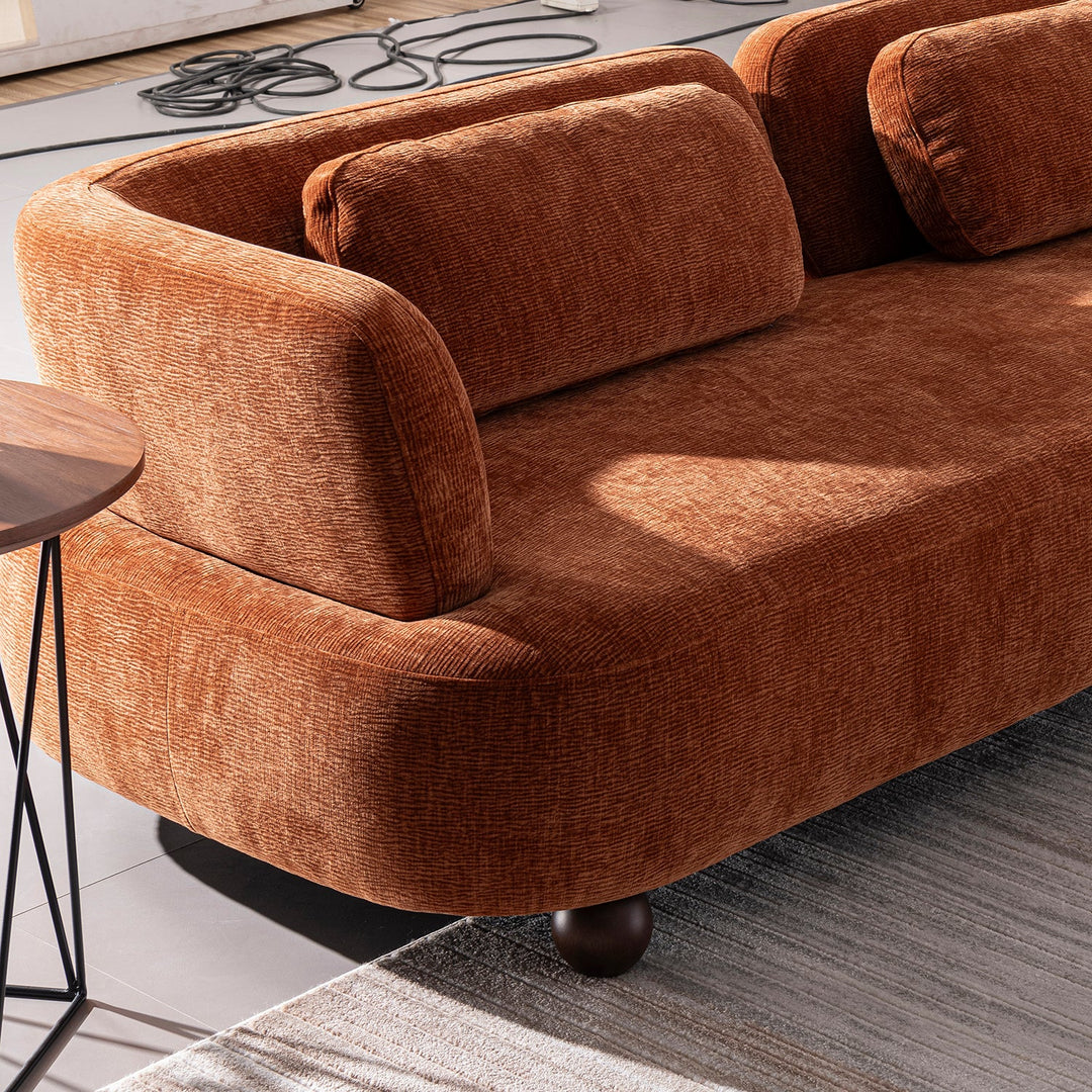 Cream Velvet Fabric Modular L Shape Sectional Sofa 4+L BUBBA