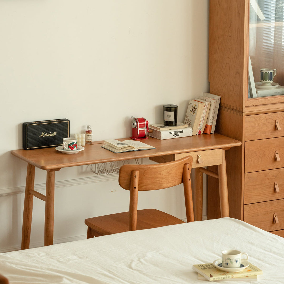 Scandinavian Cherry Wood Study Table KASHIMA