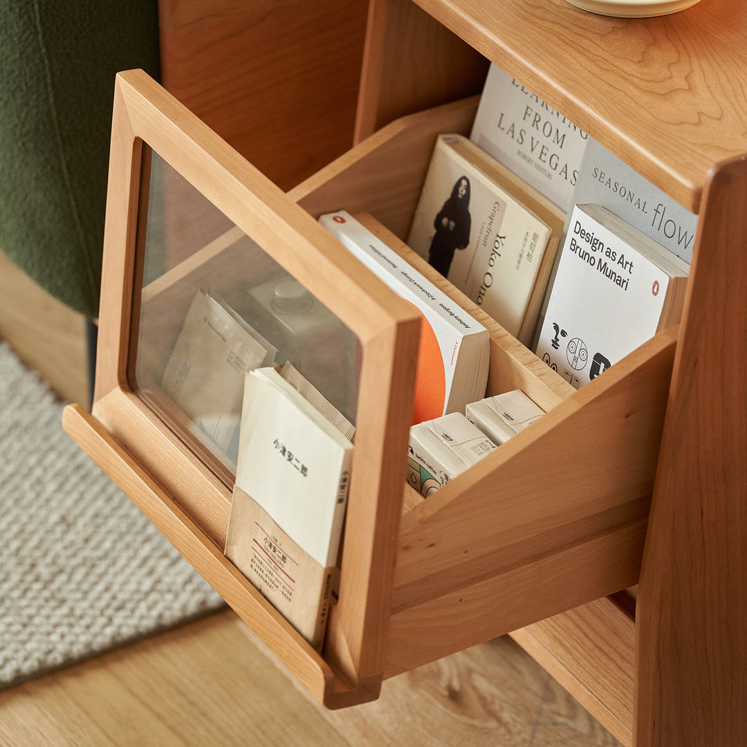 Scandinavian Cherry Wood Side Table SHELL