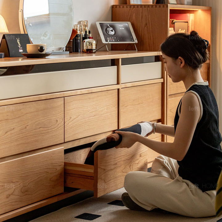 Scandinavian cherry wood chest of drawers timeless 9 detail 2.