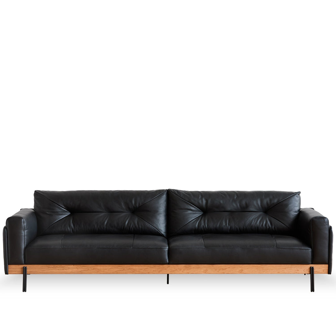 Vintage Microfiber Leather 4 Seater Sofa BLACK