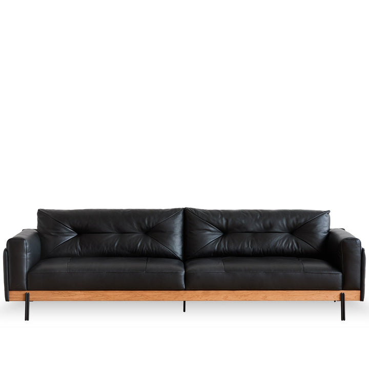 Vintage Microfiber Leather 4 Seater Sofa BLACK