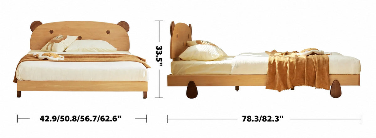 Scandinavian Wood Kids Bed BEAR Size Chart