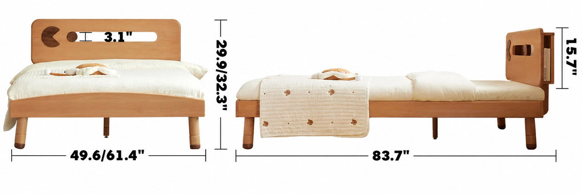 Scandinavian Wood Kids Bed PACMAN Size Chart