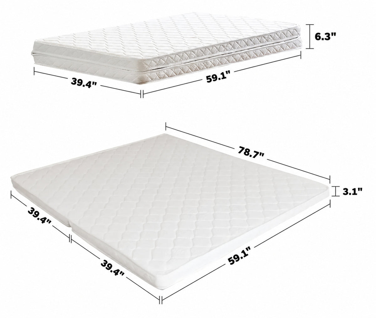 8cm Coconut Palm Foldable Mattress SIMI Size Chart