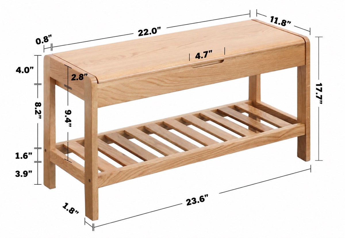 Scandinavian Wood Footstool NORWAY Size Chart