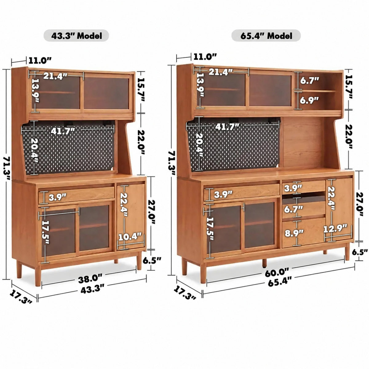 Scandinavian Wood Cabinet CHERRY RETRO Size Chart_2