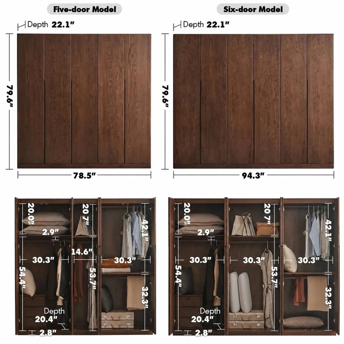 Scandinavian Wood Wardrobe BELLE Size Chart_2