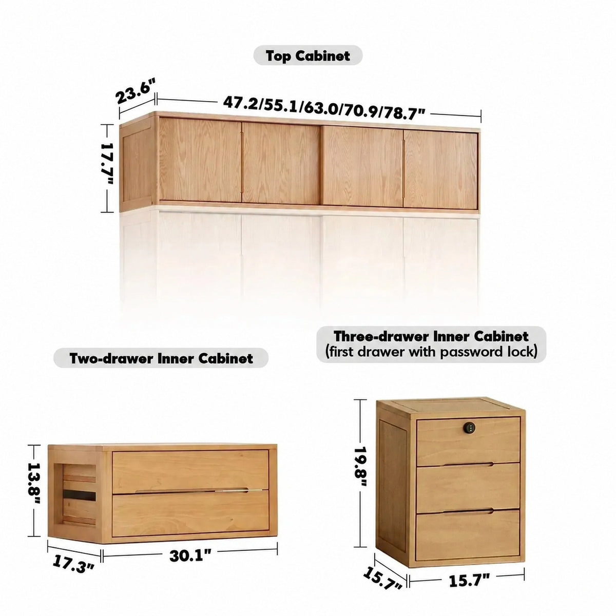 Scandinavian Wood Wardrobe BELLE SLIDE Size Chart_2