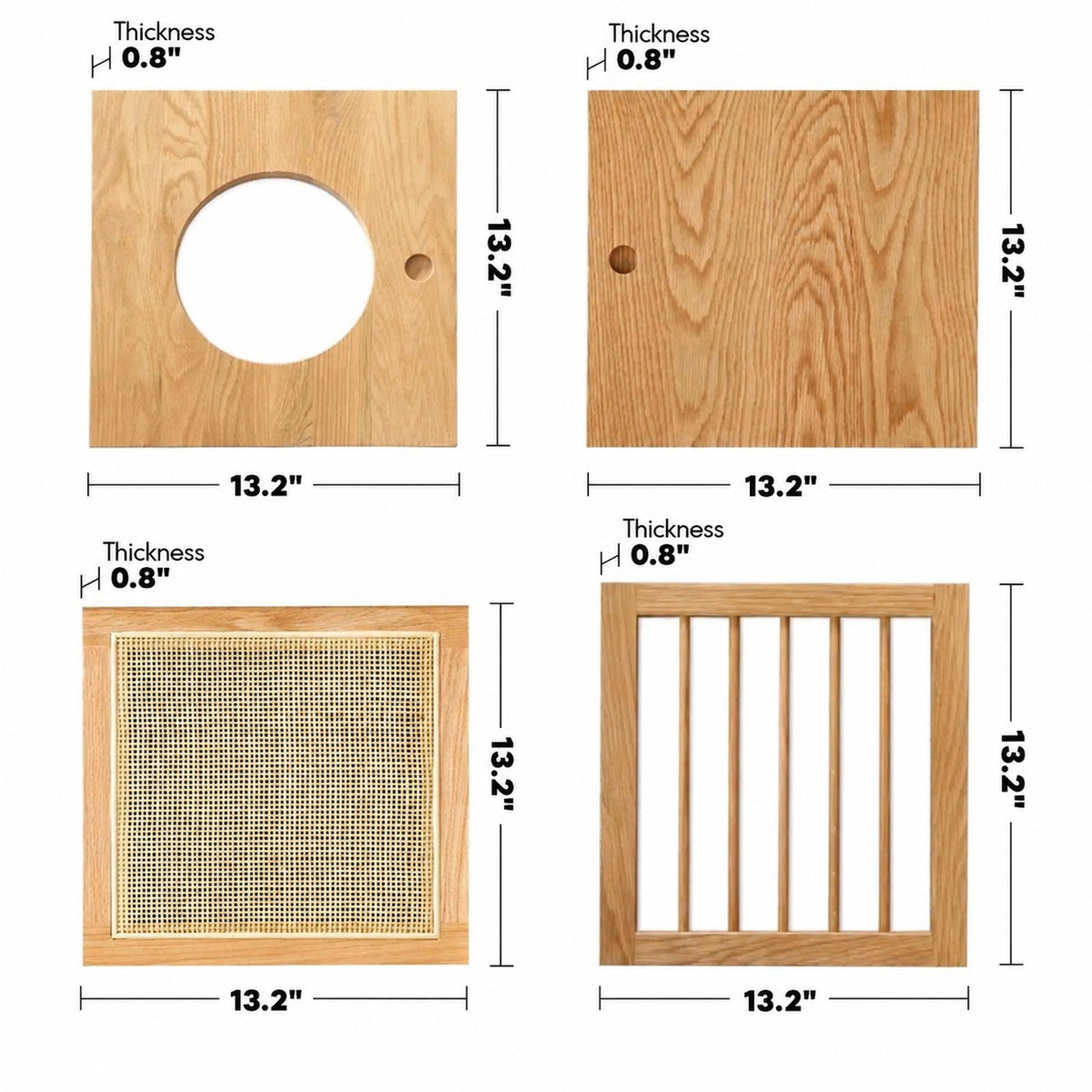 Scandinavian Oak Wood Shelf Bookshelf Optional Door GERIN Size Chart