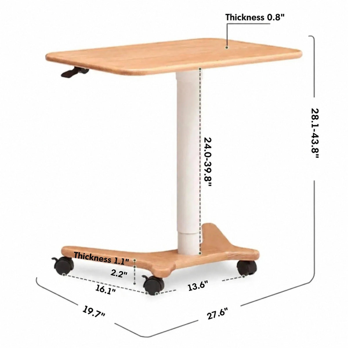 Scandinavian Oak Wood Study Table NOVA Size Chart_2