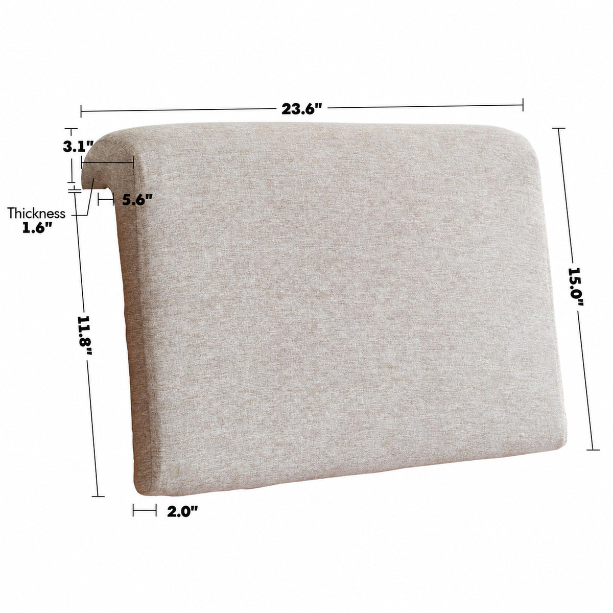 Scandinavian Fabric Bed Panel Headboard Cushion EASE Size Chart