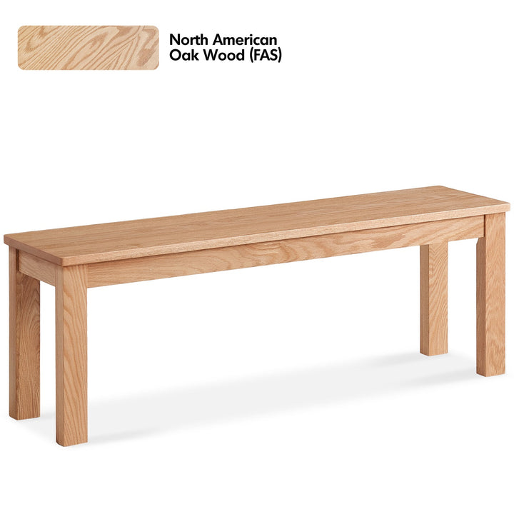 Scandinavian oak wood dining bench jamo layered structure.