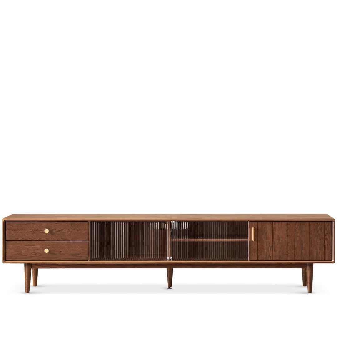 Scandinavian oak wood tv console danya walnut conceptual design.