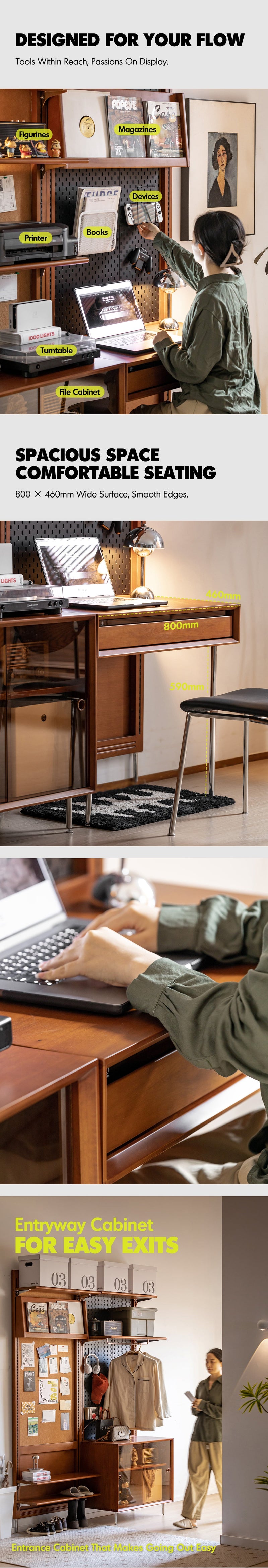 Bauhaus Boxwood Modular Hanging Wall Shelf System MUSE ENTRYWAY More Details and Instruction_17
