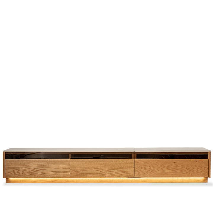 Scandinavian Oak Wood TV Console FLOATING LIGHT