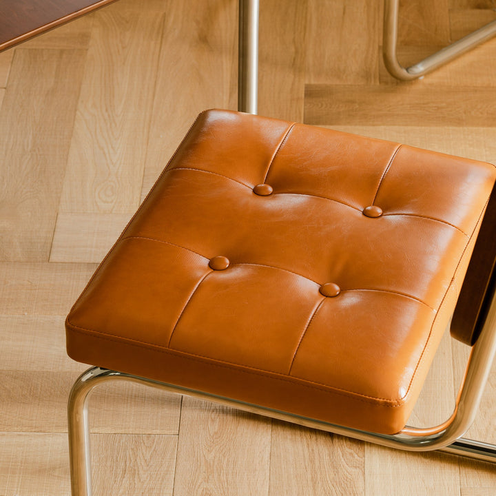 Vintage Rattan PU Leather Dining Chair HOH XIL