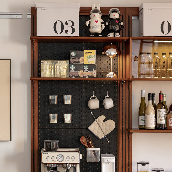 Vintage boxwood modular hanging wall shelf system muse dining situational feels.