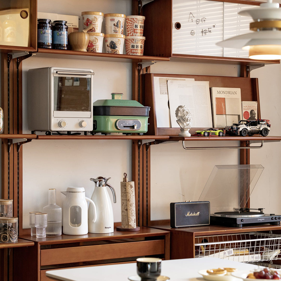 Bauhaus boxwood modular hanging wall shelf system muse dining layered structure.