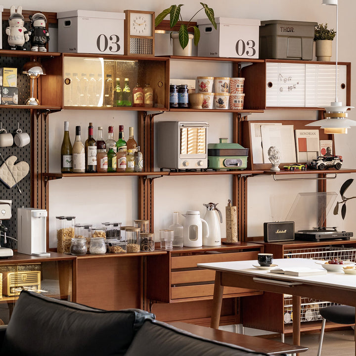 Vintage Boxwood Modular Hanging Wall Shelf System MUSE DINING