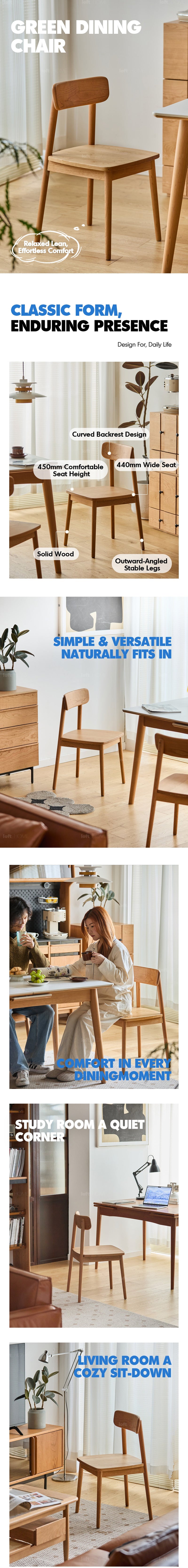Scandinavian Cherry Wood Dining Chair GREEN More Details and Instruction