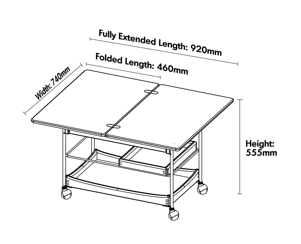 Bauhaus Boxwood Extendable Coffee Table VERSA Size Chart