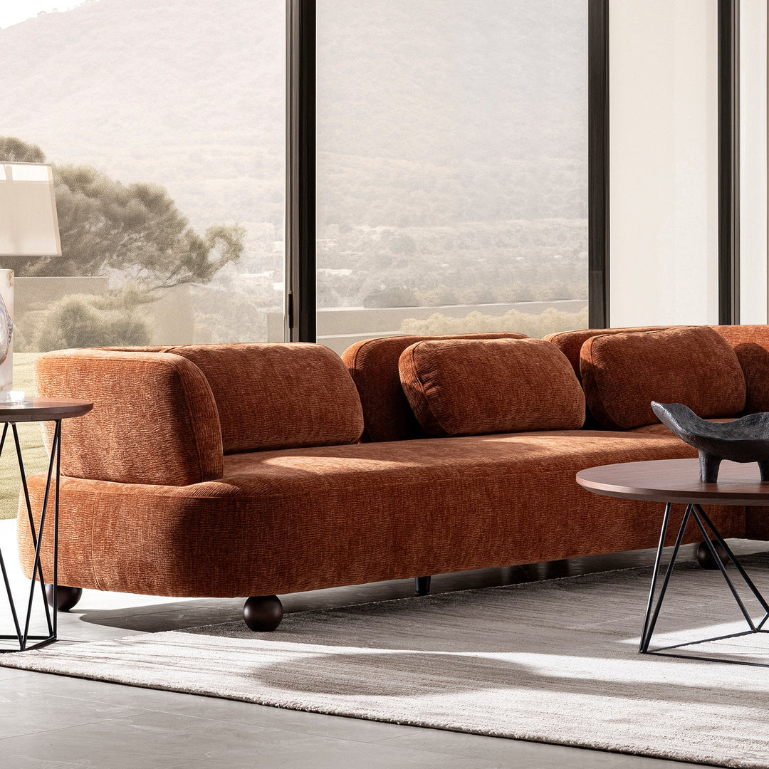 Cream Velvet Fabric Modular Corner 3 Seater Sofa BUBBA