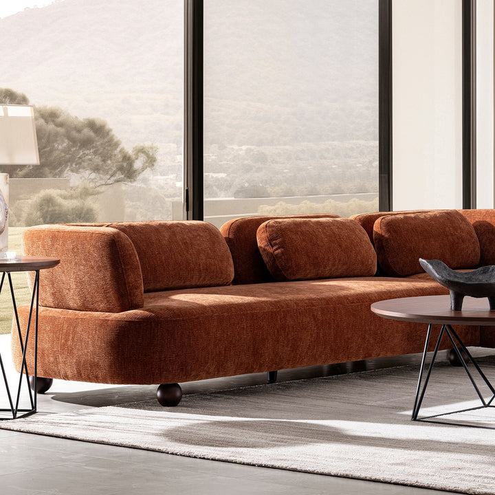 Cream Velvet Fabric Modular Corner 3 Seater Sofa BUBBA