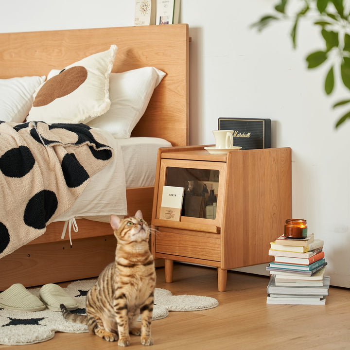 Scandinavian Cherry Wood Side Table SHELL