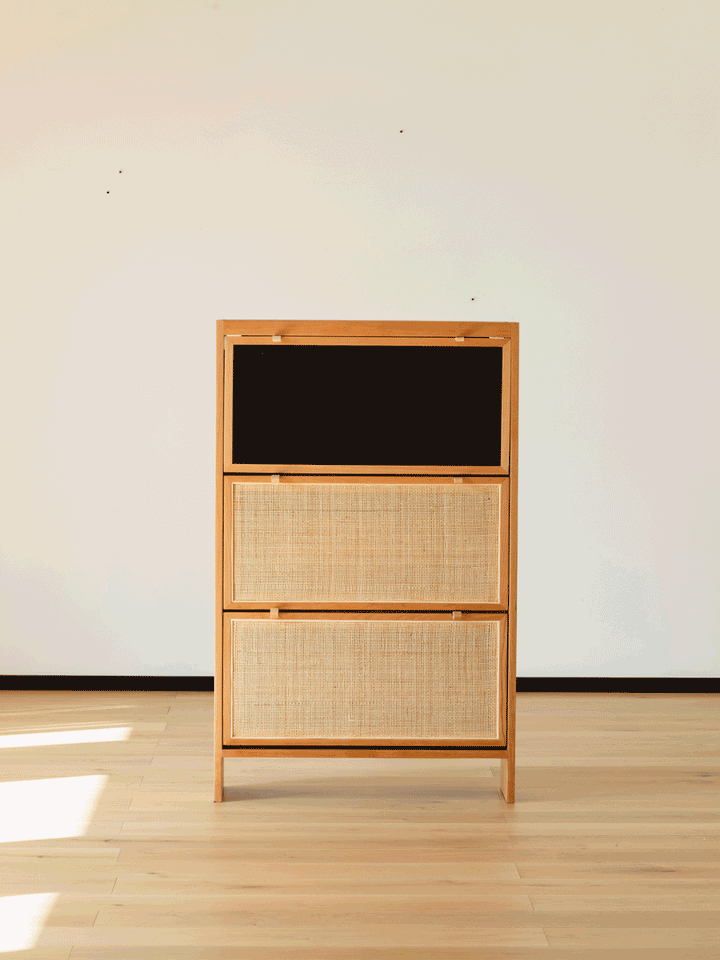 Scandinavian Rattan Shoe Cabinet KANGAROO