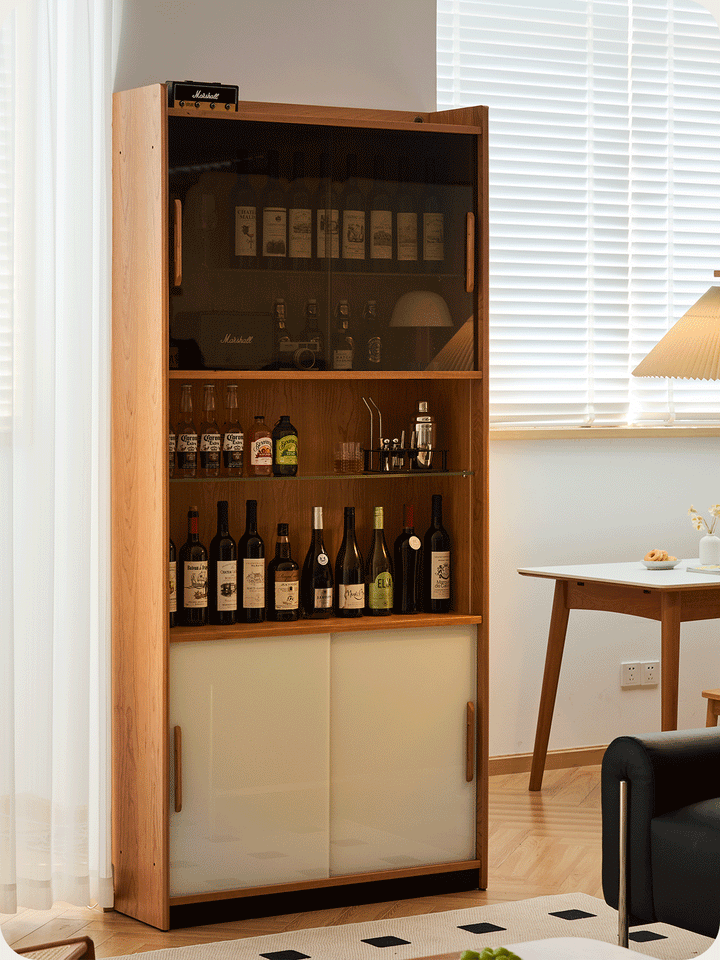 Scandinavian Cherry Wood Bookshelf Display Cabinet TIMELESS