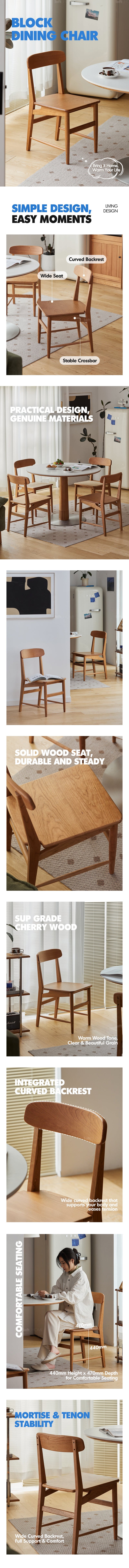 Scandinavian Cherry Wood Dining Chair MODO More Details and Instruction
