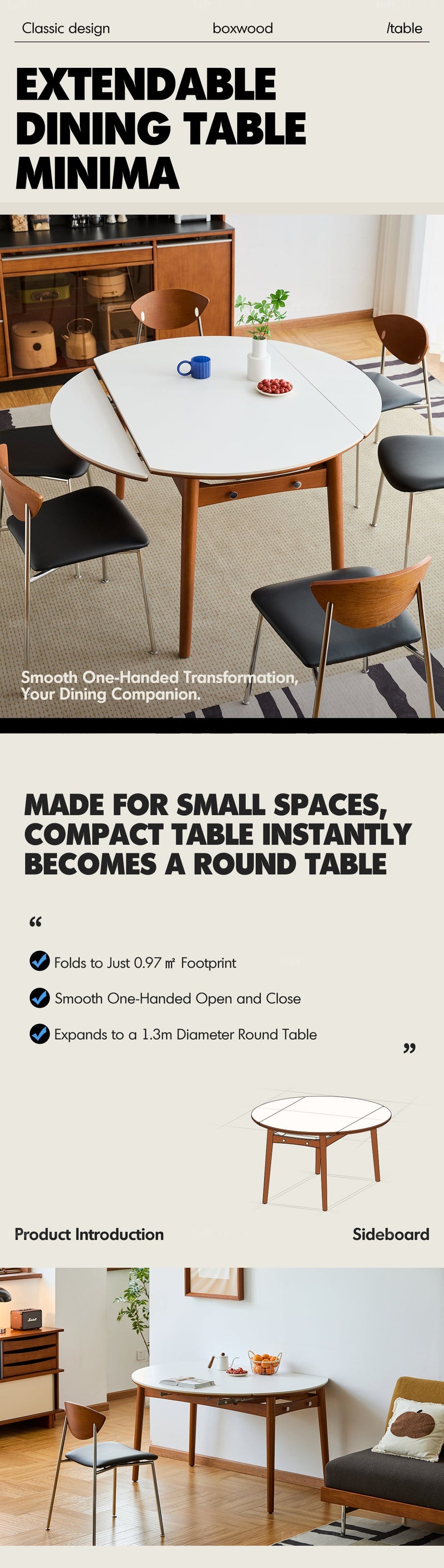 Vintage Sintered Stone Extendable Dining Table MINIMA More Details and Instruction