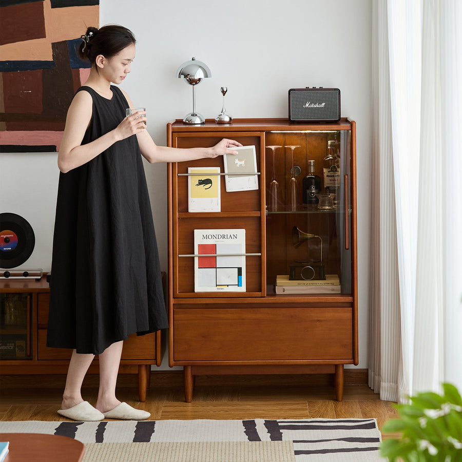 Bauhaus boxwood side cabinet vista primary product view.