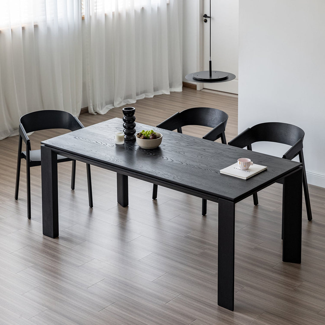 Minimalist Ash Wood Dining Table BLACK HORIZON