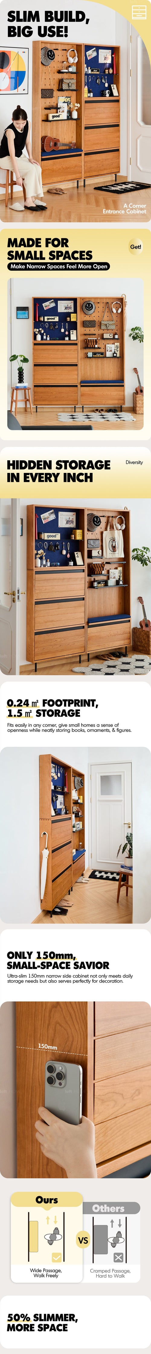 Scandinavian Cherry Wood Shoe Cabinet CORNER Good to Know Preview-1