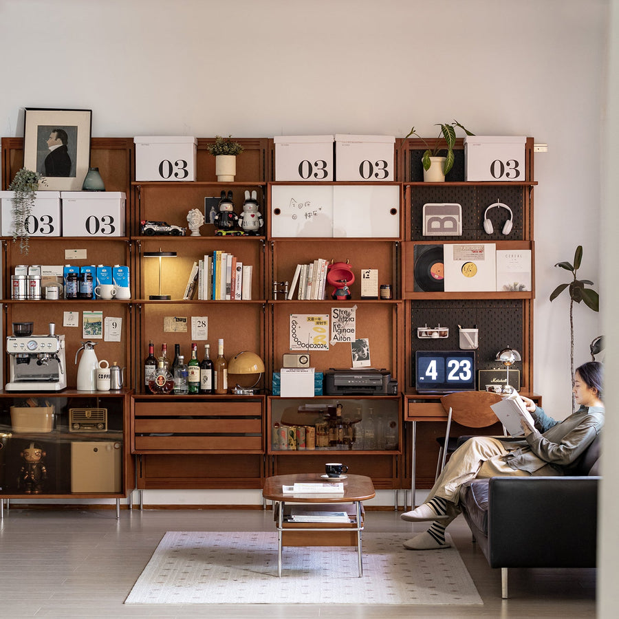 Vintage boxwood modular hanging wall shelf system muse living primary product view.