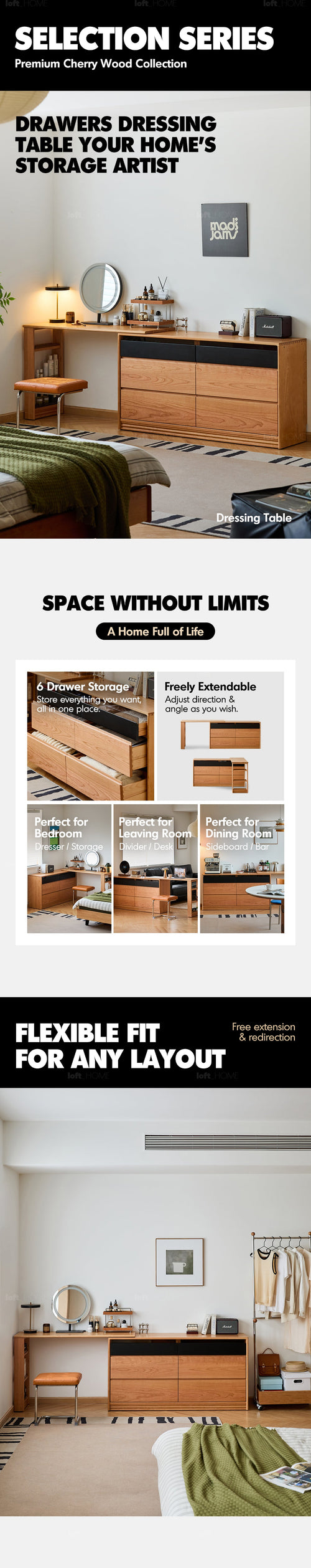 Scandinavian Cherry Wood Dressing Table SHORE Good to Know Preview-1