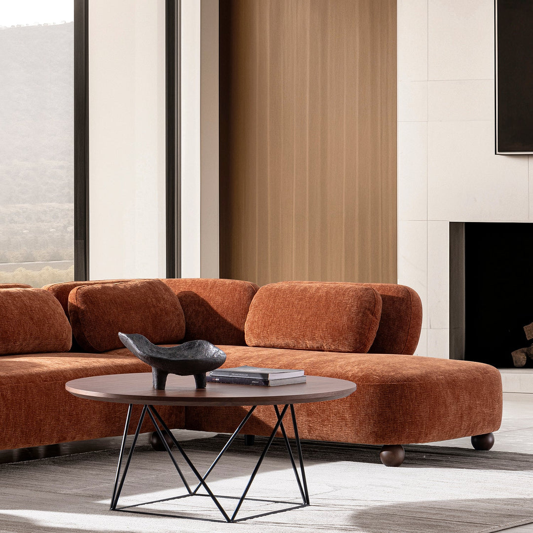 Cream Velvet Fabric Modular Chaise 2 Seater Sofa BUBBA