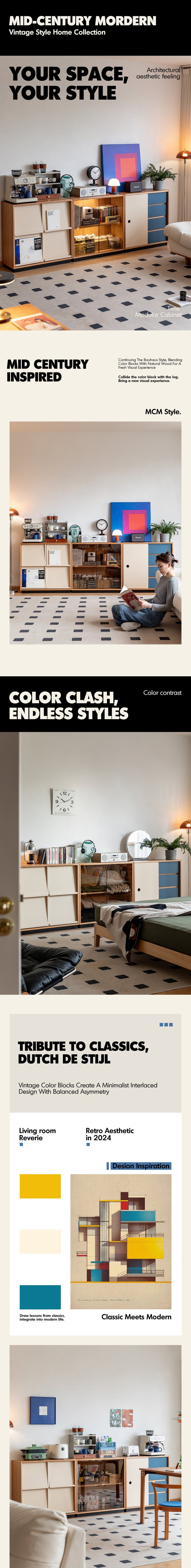 Bauhaus Cherry Wood Modular Cabinet TIME More Details and Instruction