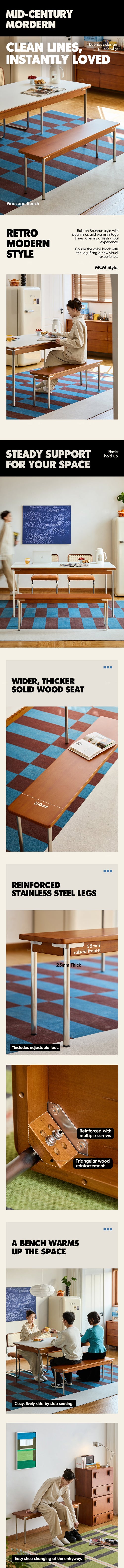 Bauhaus Boxwood Dining Bench PINECONE Good to Know Preview-1