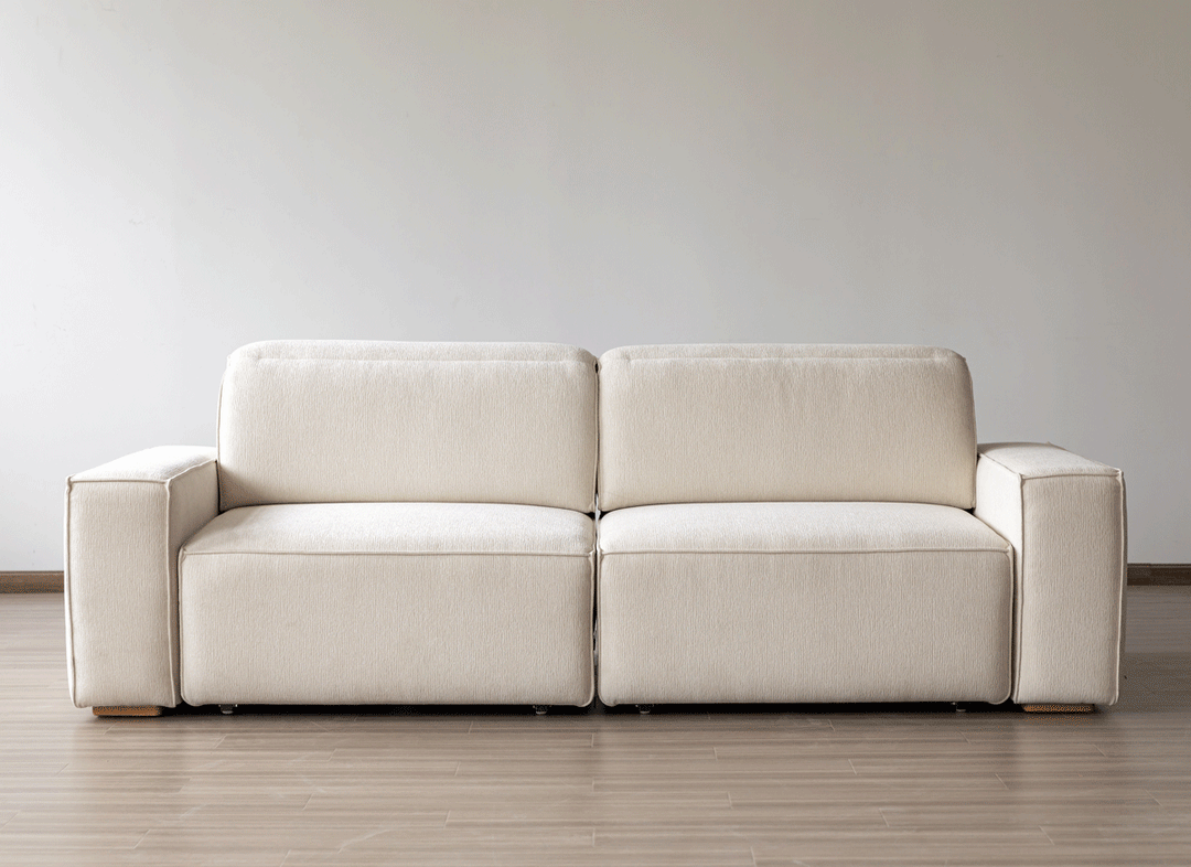 Minimalist Chenille Velvet Fabric Electric Recliner 3 Seater Sofa Bed STRING